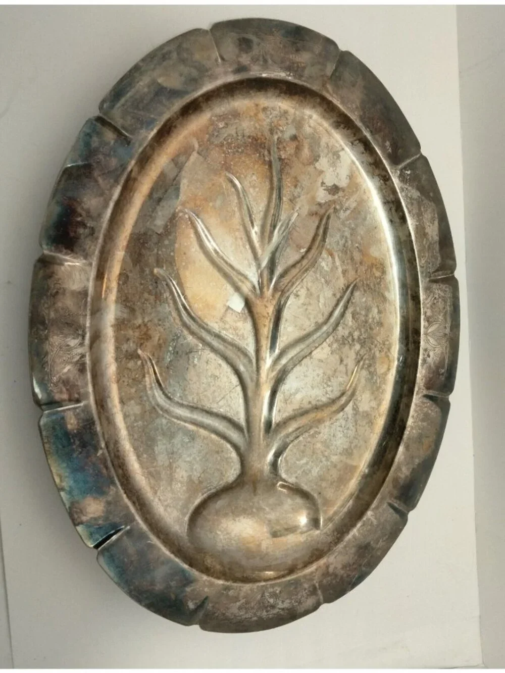 Vintage Silverplate Serving Platter Turkey Meat Tray Oval Footed Classic